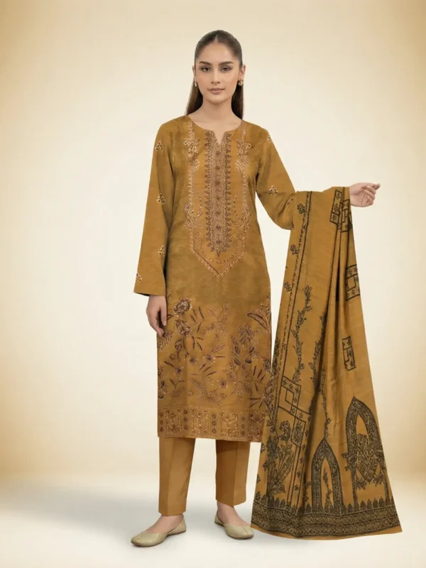 Zimal by Al fajr Embroidered Karandi Suit with Jacquard Dupatta