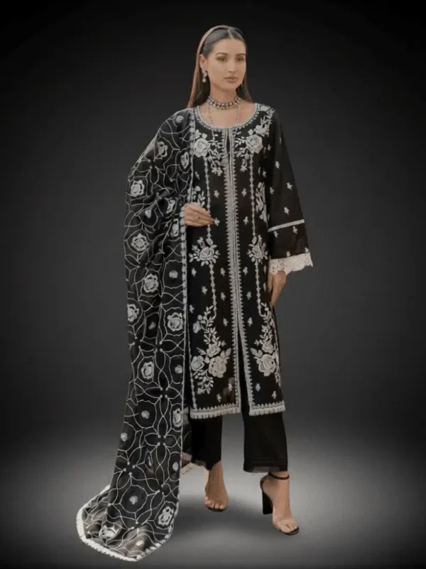 WARESHA Vol 15 – Premium Embroidered 3-Piece Unstitched Suit